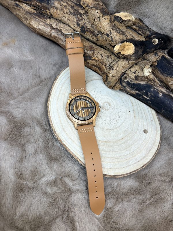 Montre Bois et Cuir – Sépia III